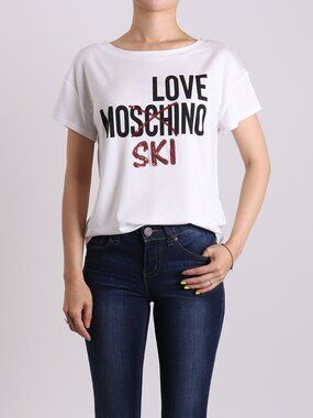 NWT - Love Moschino SKI NOT SCHI T-shirt - White💖